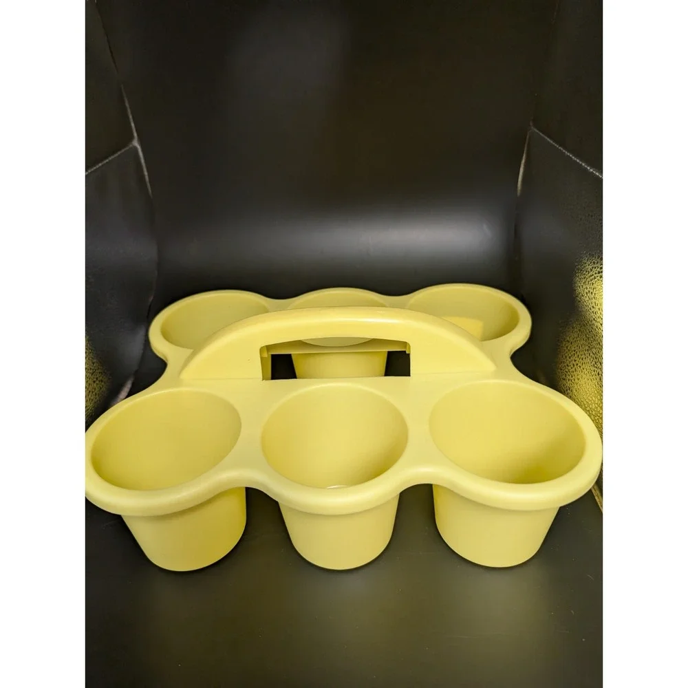 Cup / Beer / Drink Caddy w/Handle Picnics, Beach, Office, Home &UBER Eats YELLOW